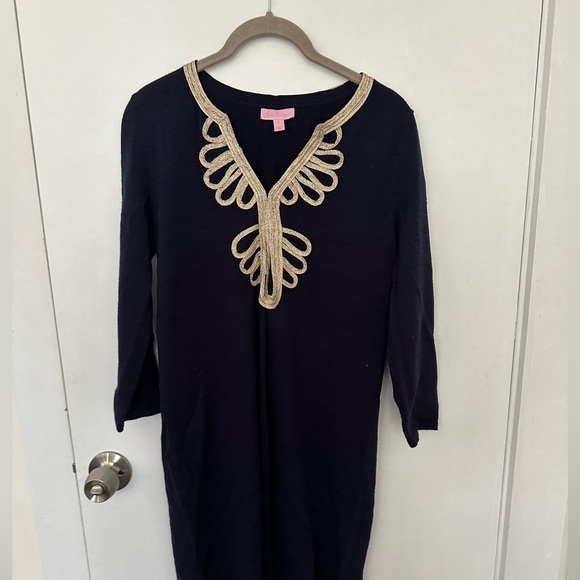 Lilly Pulitzer Devlin Sweater Shift Dress | True Navy - Picture 2 of 4